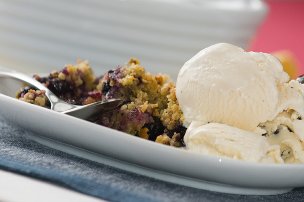 Apple and blueberry cobbler