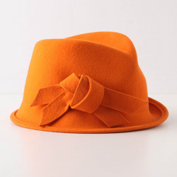 tangerine-hued fedora