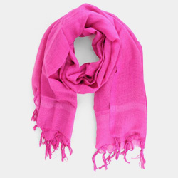 vivid pink linen scarf