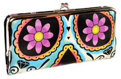 faux leather clutch wallet inspired by The Day of the Dead