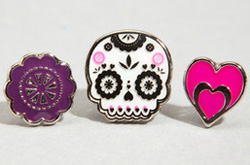 Day of the Dead-inspired stud earrings