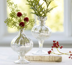 Mercury glass bud vases