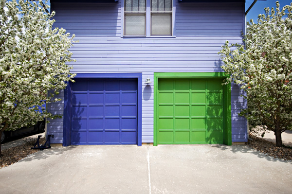 Painted garage doors