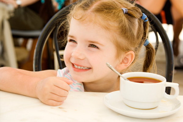 Preschooler in cafe