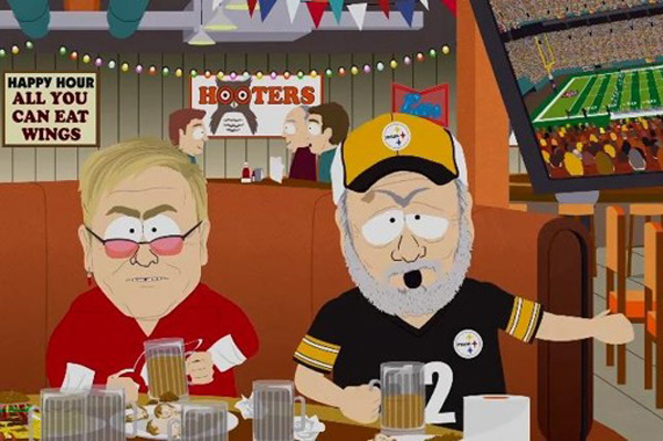 Stephen Sondheim and Elton John South Park Broadway Bro-down