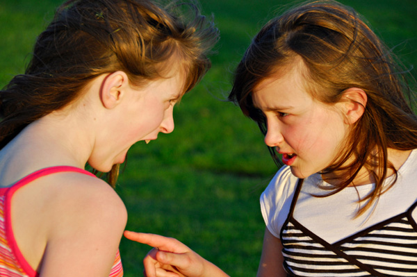 Two sisters fighting