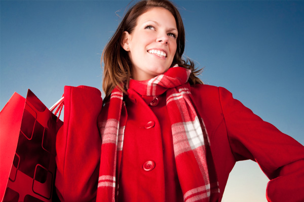 Woman going holiday shopping