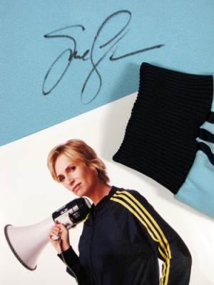 Bid on Sue Sylvester's track suit, signed by Jane Lynch