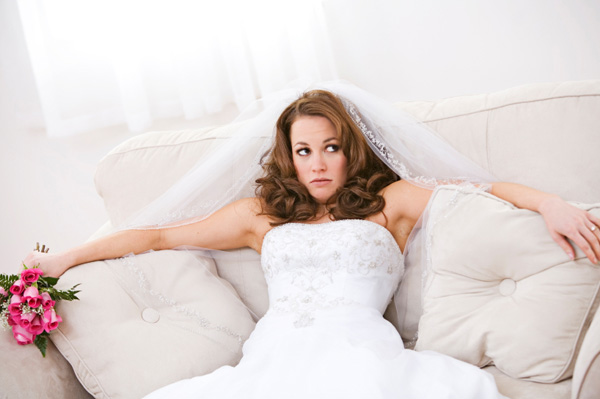 Bride having a wedding nightmare