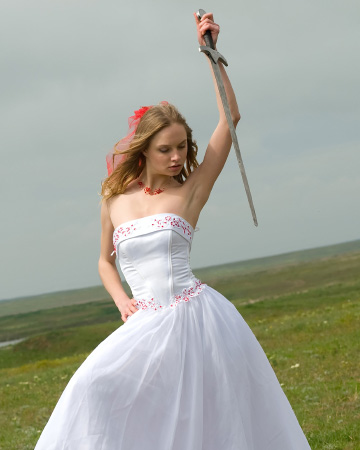 Crazy bride with sword