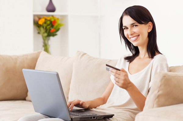Woman shopping online