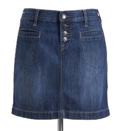 four-button denim skirt