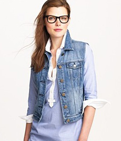 medium wash denim vest 