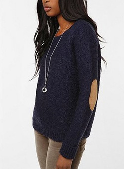 Elbow patch pullover