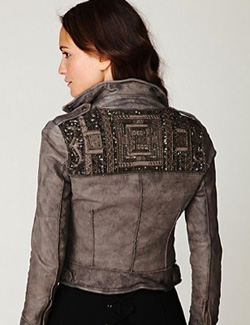 embellished leather motorcycle jacket