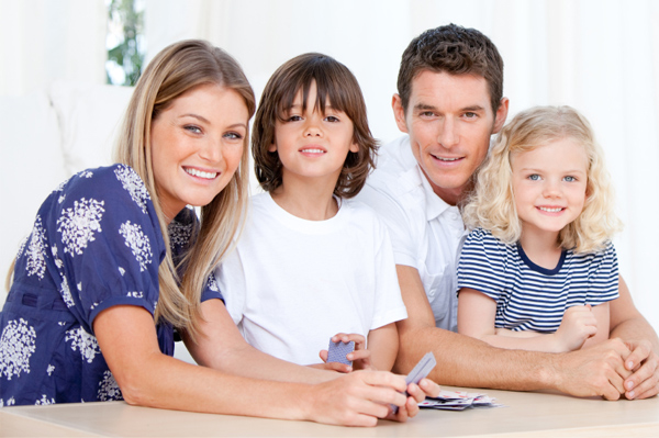 Family playing cards