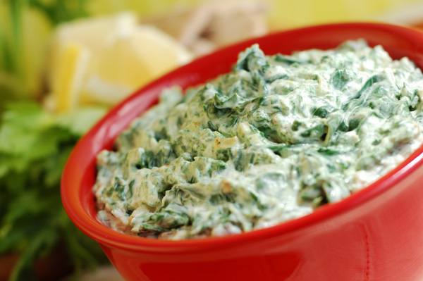 Low fat spinach dip