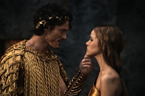 Luke Evans and Isabel Lucas in Immortals