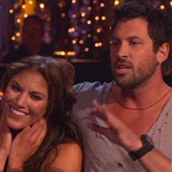 Maksim Chmerkovskiy agruing with Dancing with the Stars Judges