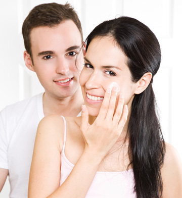 Bathroom on Man And Woman In Bathroom