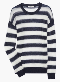 open-knit stripe winter sweater