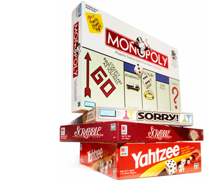 Stack of board games