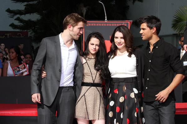Stephenie Meyer, Robert Pattinson, Kristen Stewart, Taylor Lautner