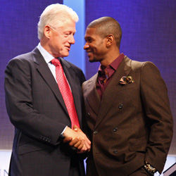 Usher with Bill Clinton