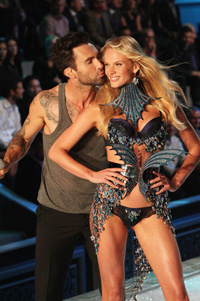 Adam Levine and Anne Vyalitsina at the Victoria Secret Fashion Show