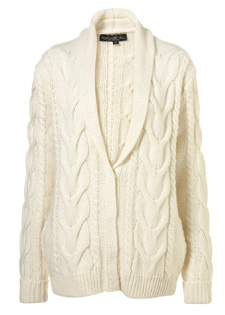 Our pick: Long shawl collar cable knit cardigan .