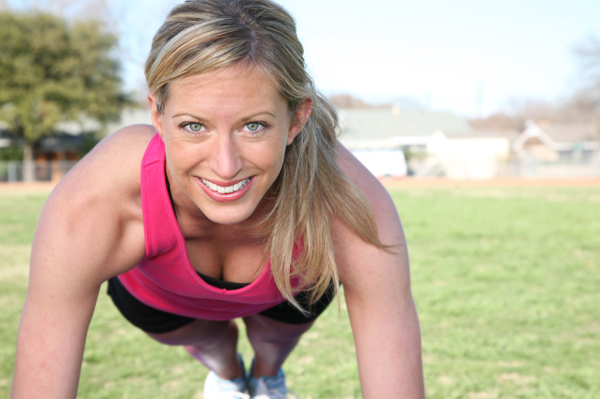 Woman doing push ups