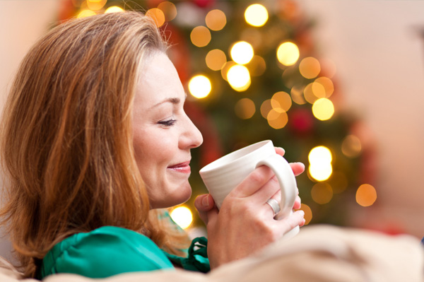 Woman drinking hot chocolate