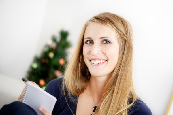 Woman planning for Christmas