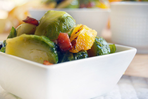 orange-glazed brussels sprouts