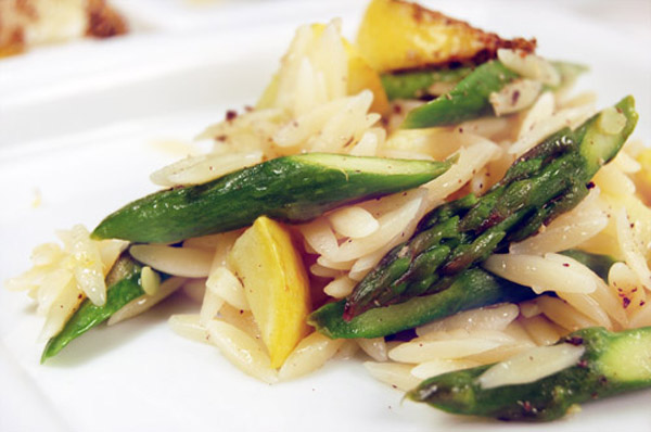 orzo, asparagus, and lemon