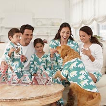 Family pajamas with dog