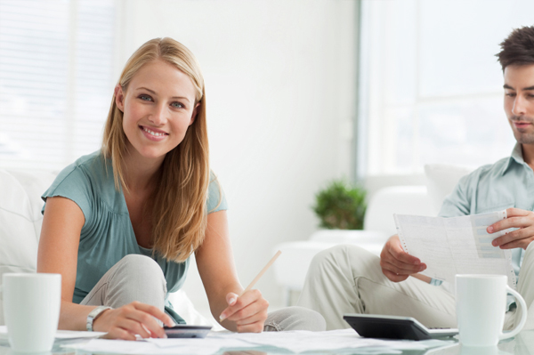 Couple planning finances