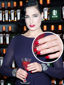 Dita von Teese -- Half moon nails
