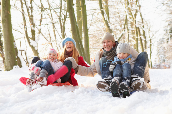 Family sledding