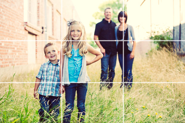 Family photo using rule of thirds