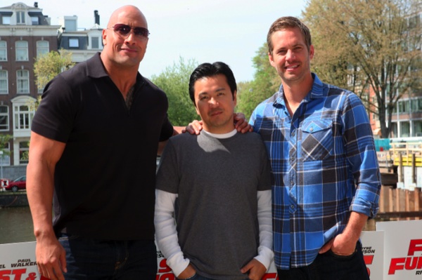 Dwayne Johnson, Justin Lin, and Paul Walker
