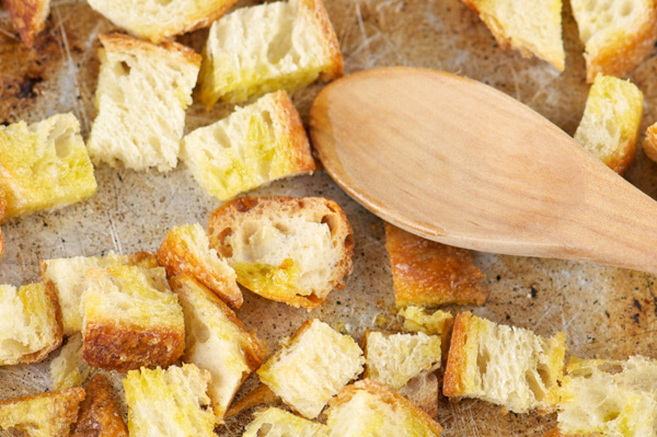 Homemade gluten-free croutons