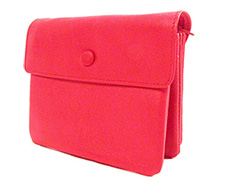 Bond Street Leather 3-pouch Red Zippered Jewelry Travel Case