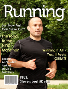 Dad's face on a magazine
