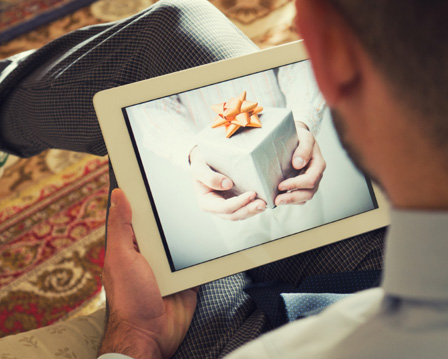 Man with gift of iPad