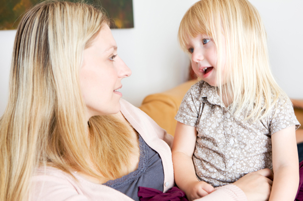 mom talking to daughter about being an only child