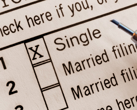 Tax paperwork - Filing single