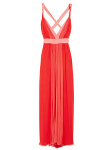 Two-tone silk-chiffon gown
