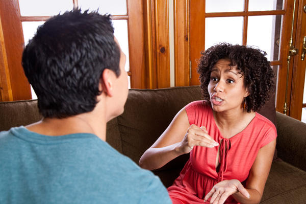 Woman nagging her husband