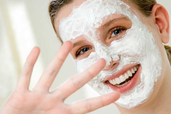 Woman with homemade facial mask